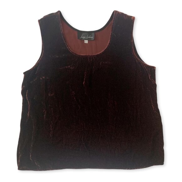 Vintage Velvet Silk Jenny Helene Brown Tank Top Fairy Witchy Sultry Mystical - Picture 3 of 10